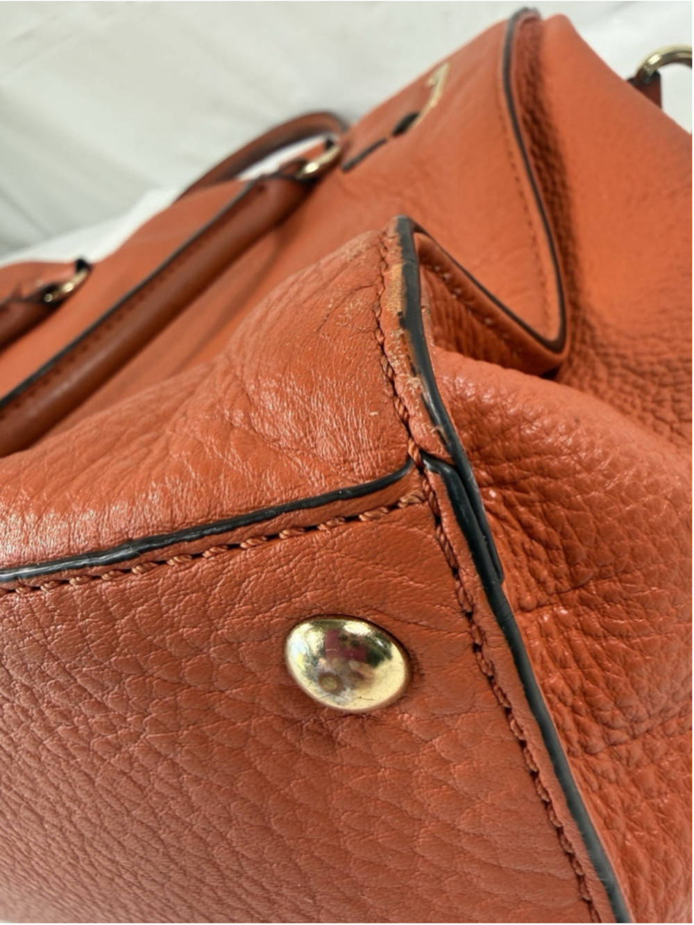 MICHAEL Michael Kors Hamilton Large EW Chain Strap Satchel in Orange - Picture 12 of 15